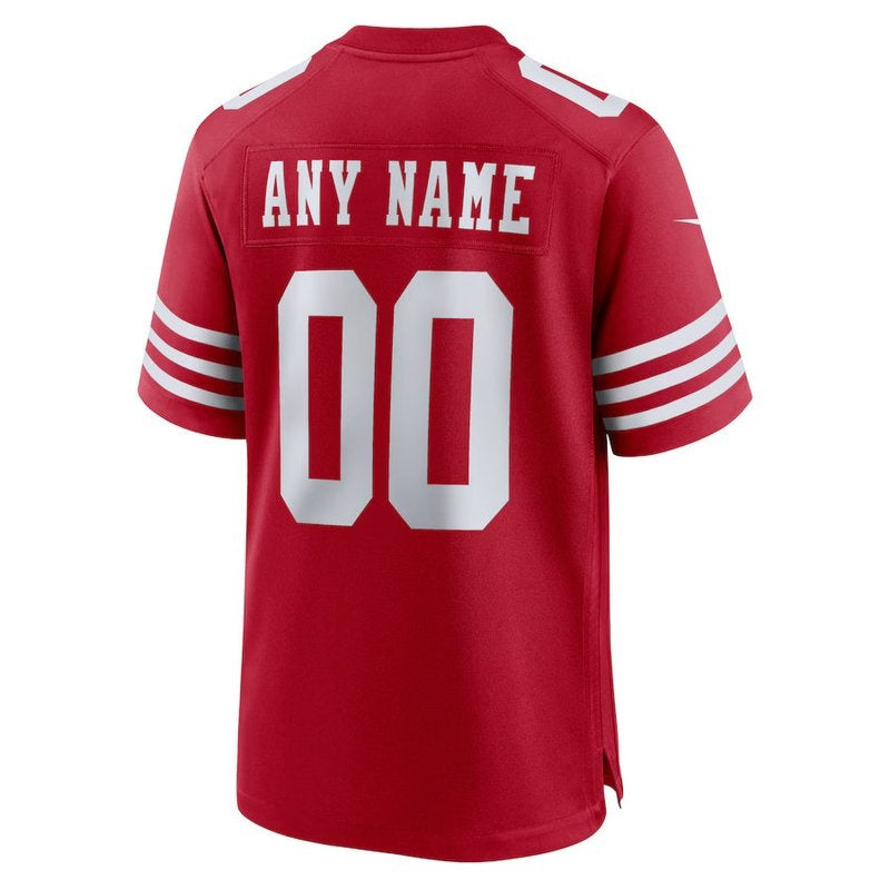 San Francisco 49ers - Maglia NFL personalizzata color cremisi