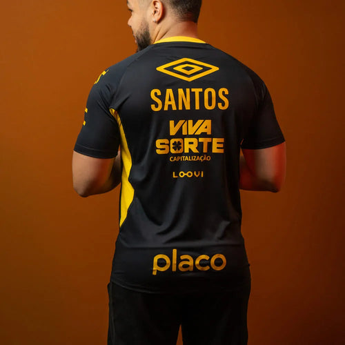 Santos Training 2025 All Sponsors Black/Yellow - Jersey