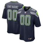 Seattle Seahawks - Maglia da gioco NFL personalizzata College - Blu navy