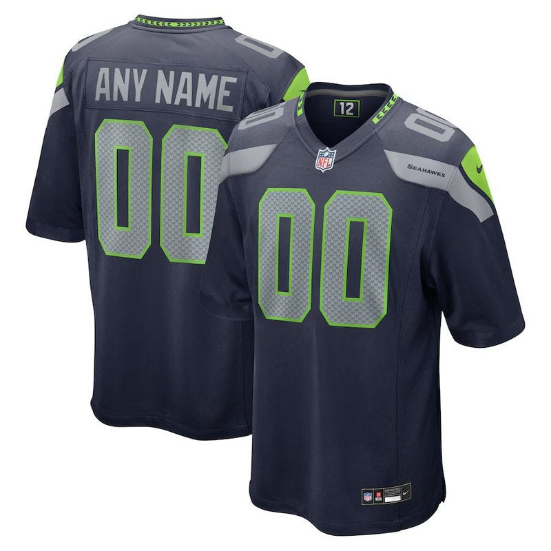 Seattle Seahawks - Maglia da gioco NFL personalizzata College - Blu navy