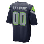 Seattle Seahawks - Maglia da gioco NFL personalizzata College - Blu navy