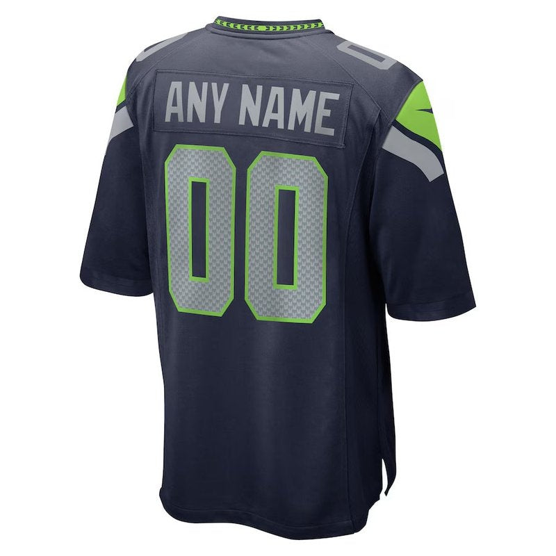 Seattle Seahawks - Maglia da gioco NFL personalizzata College - Blu navy