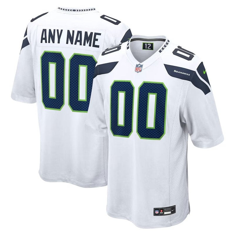 Seattle Seahawks - Maglia da gara NFL personalizzata - Bianca