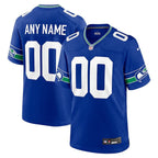 Seattle Seahawks – personalisiertes königsblaues Throwback-NFL-Trikot