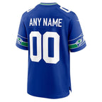 Seattle Seahawks – personalisiertes königsblaues Throwback-NFL-Trikot