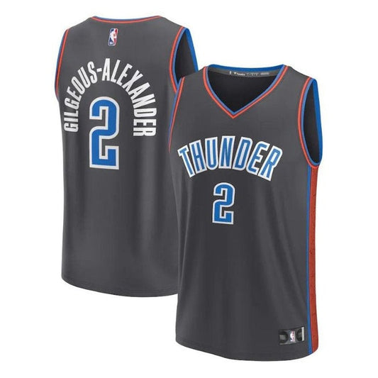 Shai Gilgeous-Alexander Oklahoma City Thunder 2023 Fastbreak Unisex NBA Jersey - Edición City - Antracita