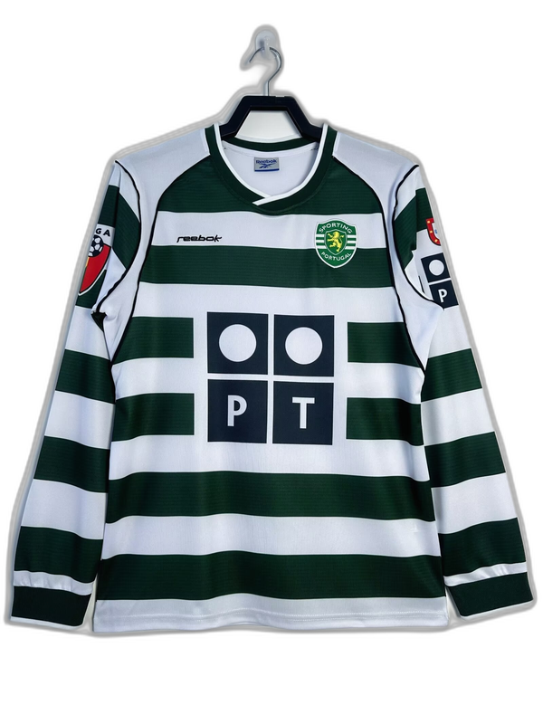Sporting Lisbon 01/03 I Maglia Home - Versione Retrò a Maniche Lunghe