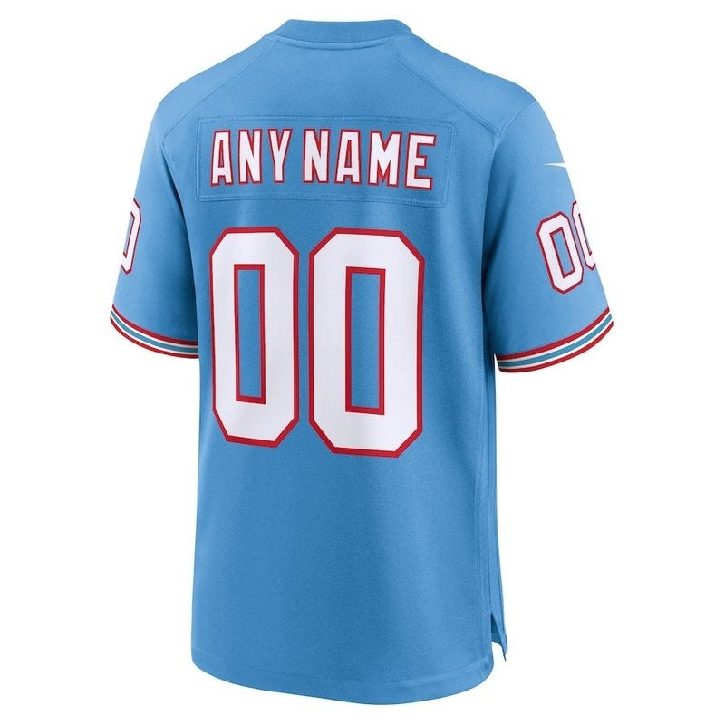 Tennessee Titans - Maglia da gioco NFL personalizzata rétro Oilers - Azzurro chiaro
