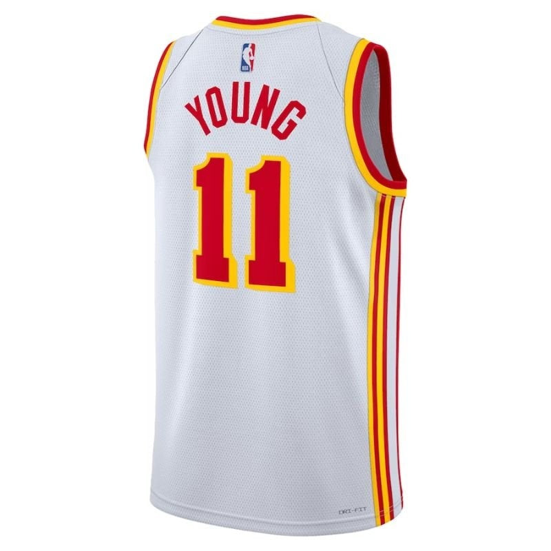 Maglia NBA unisex Trae Young Atlanta Hawks 2023 - Edizione Association - Bianca
