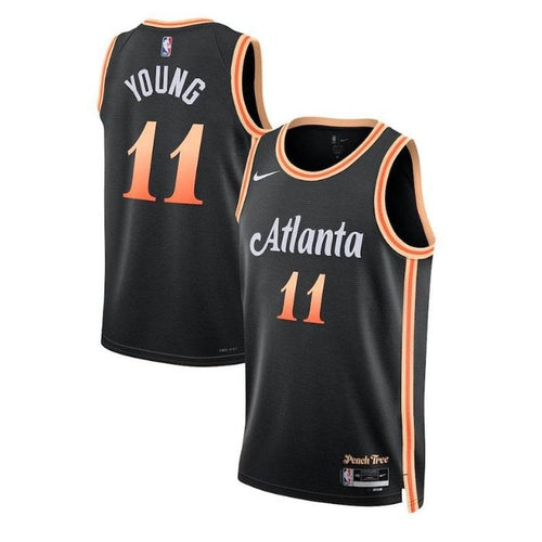 Trae Young Atlanta Hawks Unisex 2023 NBA Trikot - City Edition - Schwarz