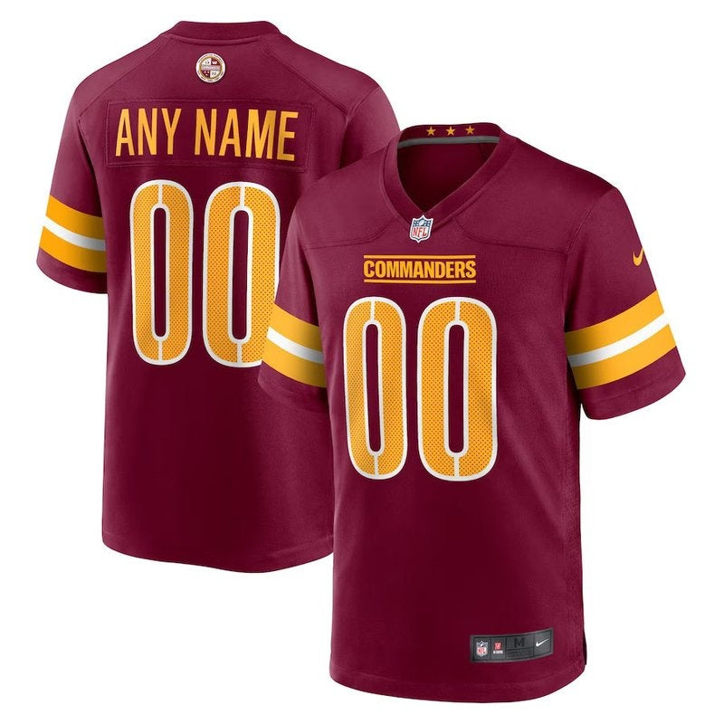 Washington Commanders - Maglia da gara NFL personalizzata bordeaux